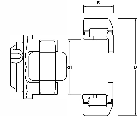 combined roller bearing disassembled
