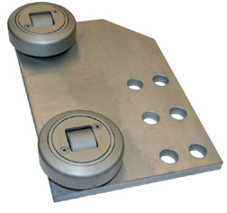 combined roller bearing and plate with thin dense chromium plating