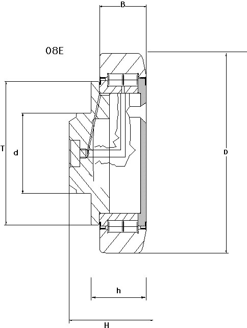 drawing of combined roller bearing without axial roller