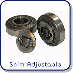 Shim adjustable combined roller bearings