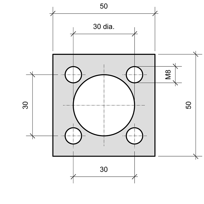 Plate PL00 Square for combined roller bearings