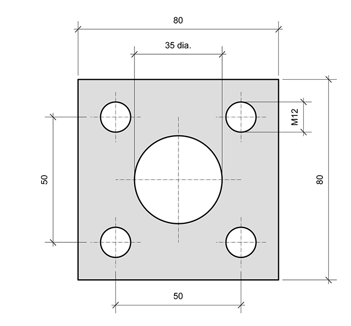 Plate PL1 Square for combined roller bearings