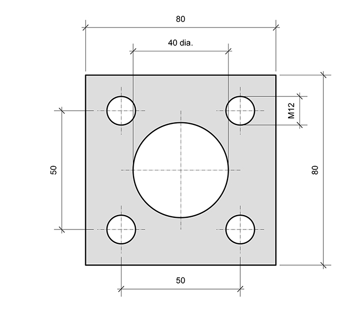 Plate PL2 Square for combined roller bearings