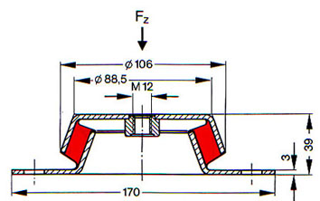 786013 anti vibration megi machine mount