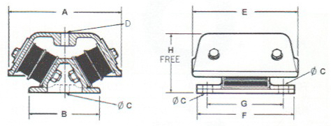 PS cast foot mount dimensions