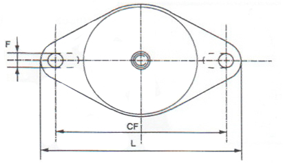 ccf captive vibration mount - dimensions