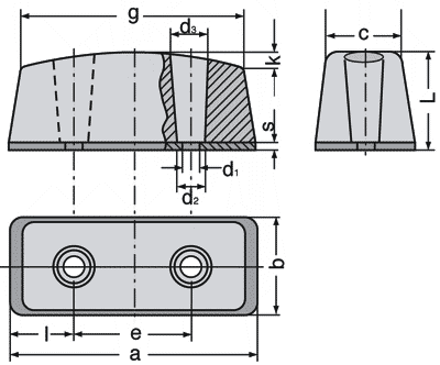 rectangular anti vibration mount