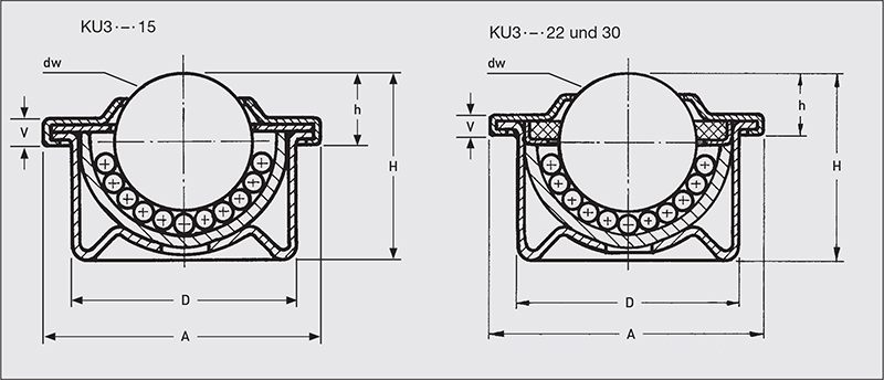 cup ball transfer unit drawing