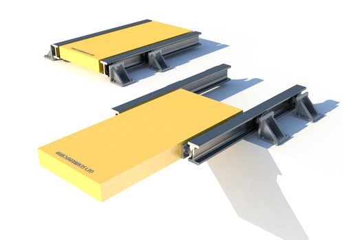 horizontal combined roller bearing application using I section rails