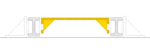 horizontal cantilevered system using i sections