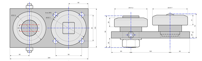Dimensioned Drawing of JC4.061 Bearing Assembly