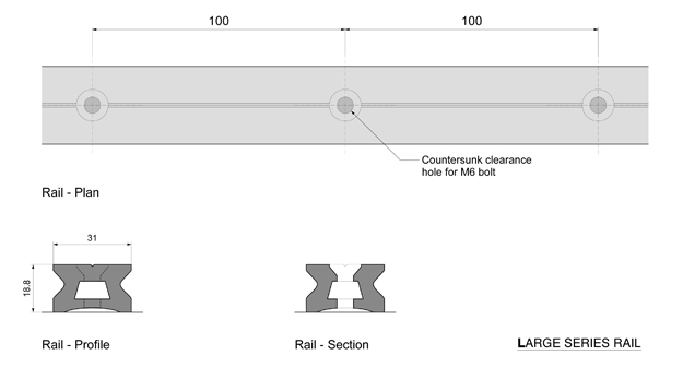 lrha and lra rail for exterior corrosion resistant linear sliding systems