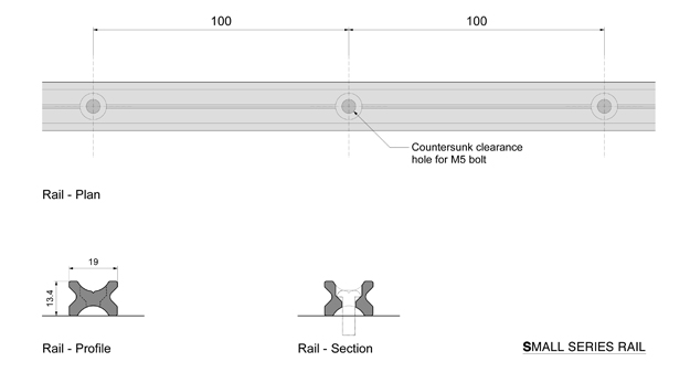 srha and sra rail for exterior corrosion resistant linear sliding systems