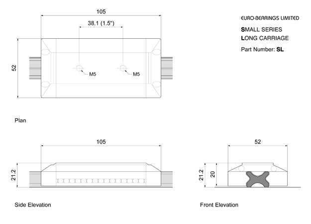 long carriage for corrosion resistant slide