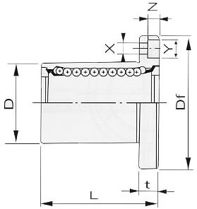 LMEF linear ball bushing