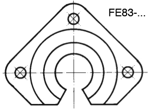 FE83 open flanged cast iron linear bearing