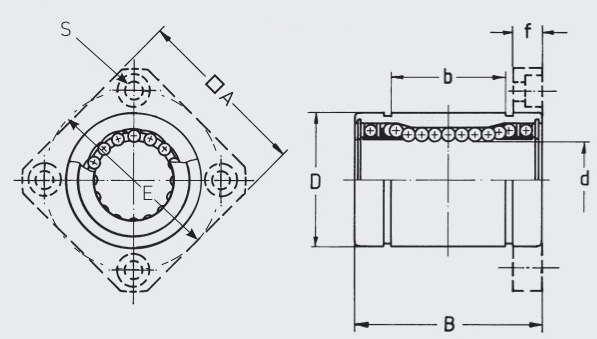 rotating sliding flanged ball bushing