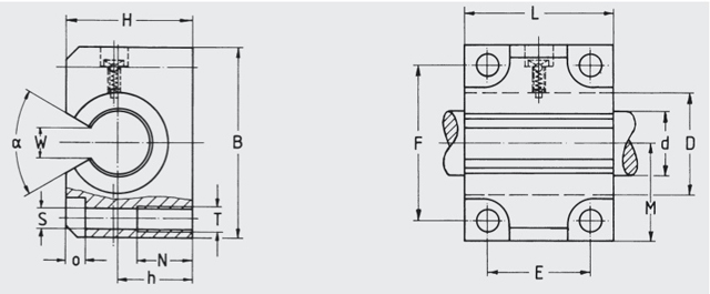 open aluminimum linear bearing housing 