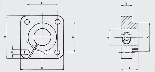 cast iron flanged shaft support