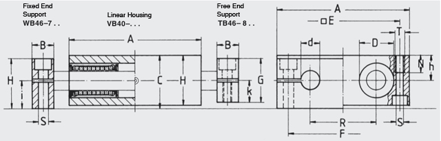 linear sliding system with aluminium housing