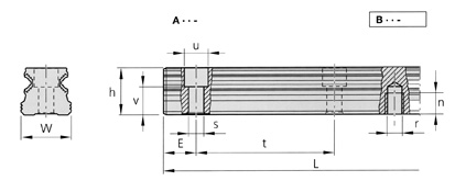 aluminium guidance rail dimensions