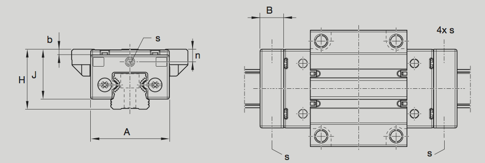 lubrication block dimensions for aluminium motion guidance