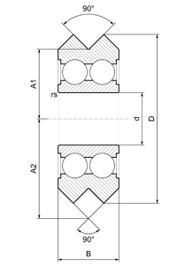 vee bearing dimensions