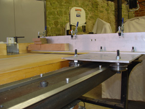 vee bearings on tenon machine