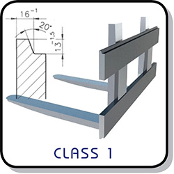 Class 1 fork carrier rail