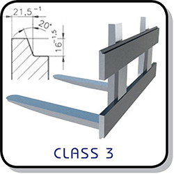 Class 3 fork carrier rail